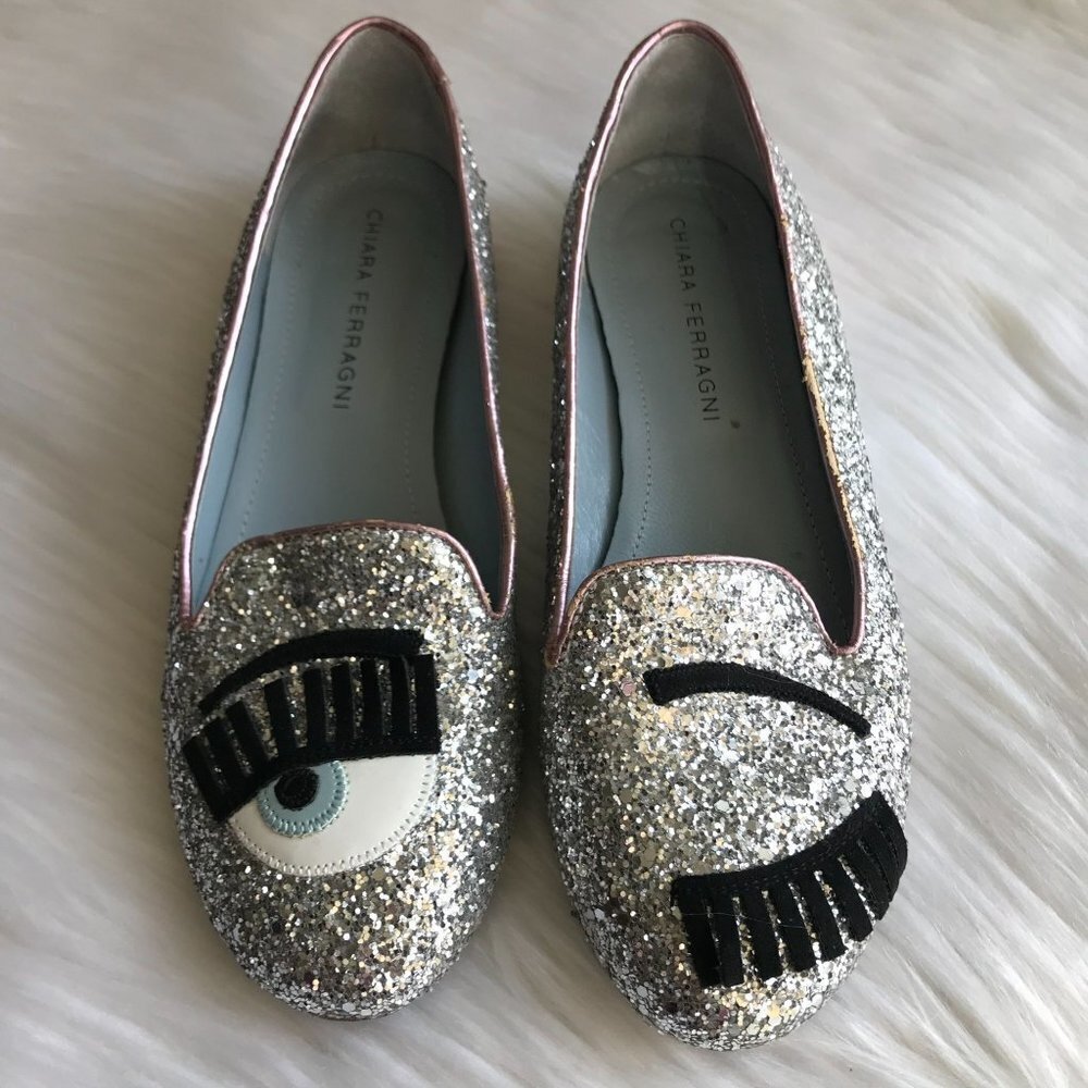 Chiara Ferragni‎ Flirting Ballerinas Loafers Flats - Italian Designer Shoes - 37